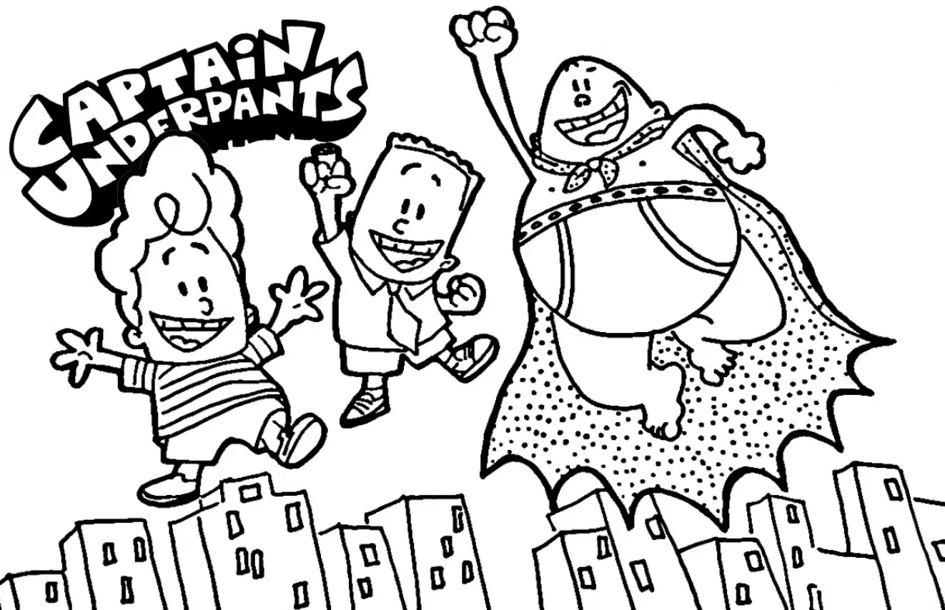 Ausmalbilder Captain Underpants zum Ausdrucken Kostenlos