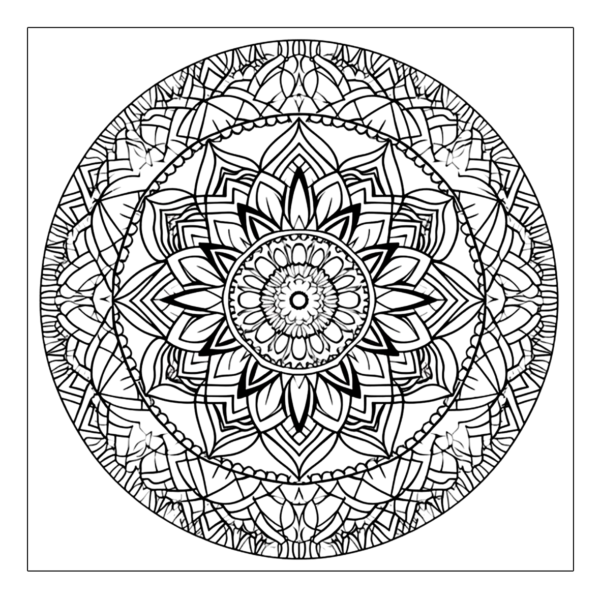 schwieriges Mandala mit runder Form