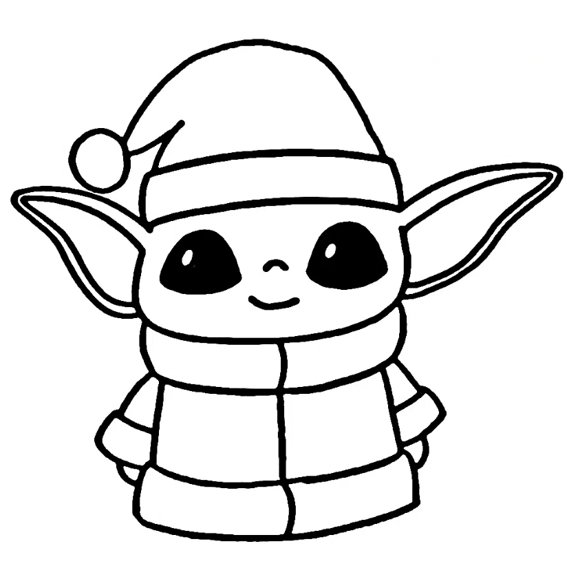 Ausmalbilder Baby Yoda von Star Wars