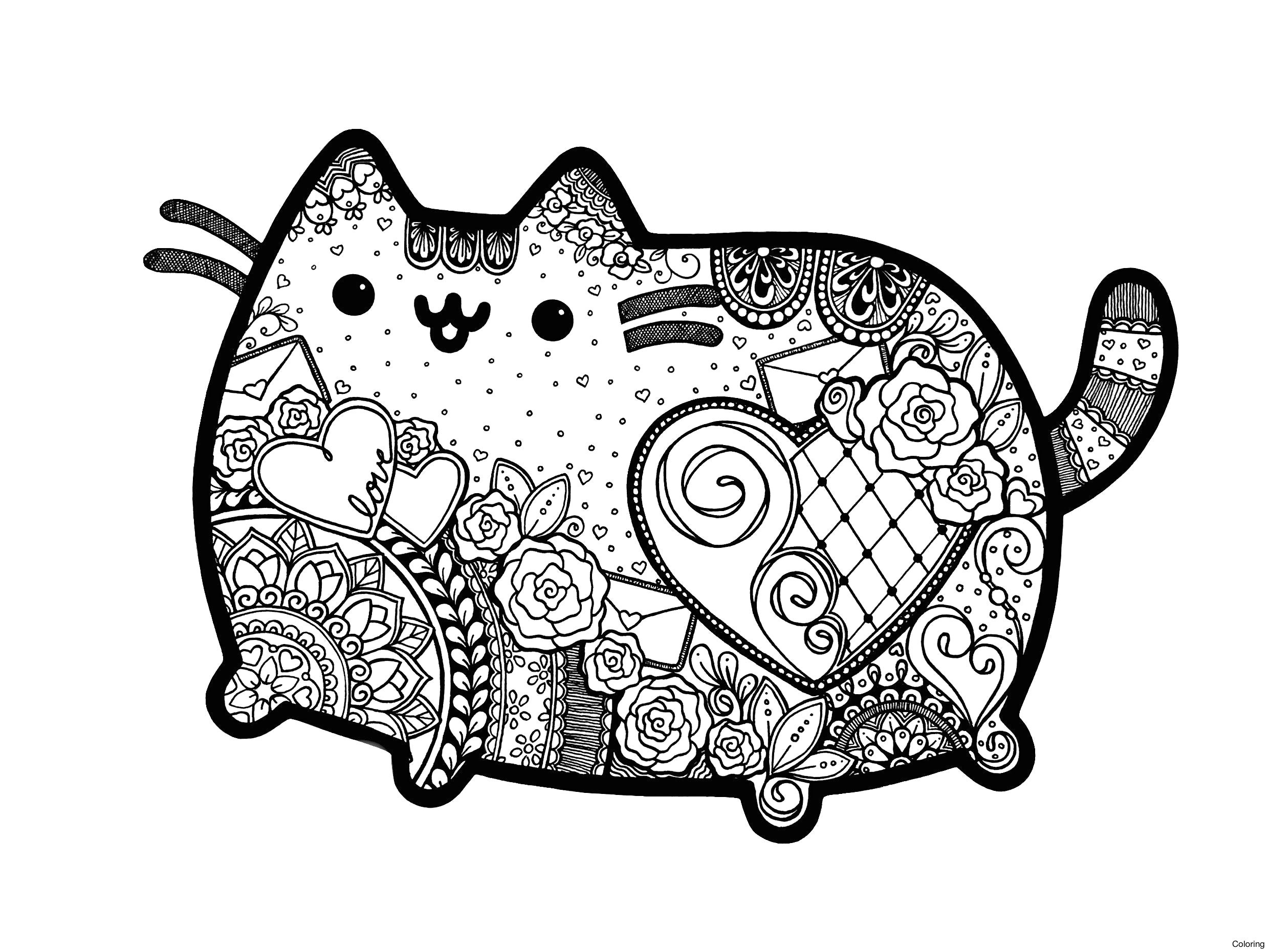 Pusheen Mandala Ausmalbilder