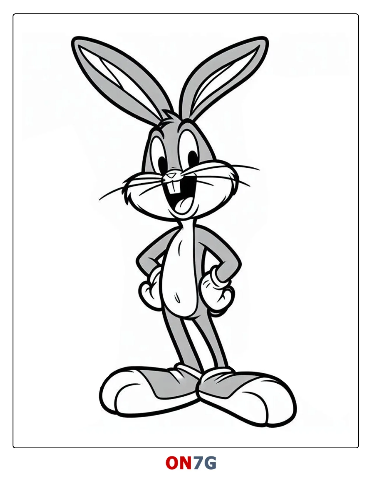 Ausmalbilder Cartoon Bugs Bunny für Kinder