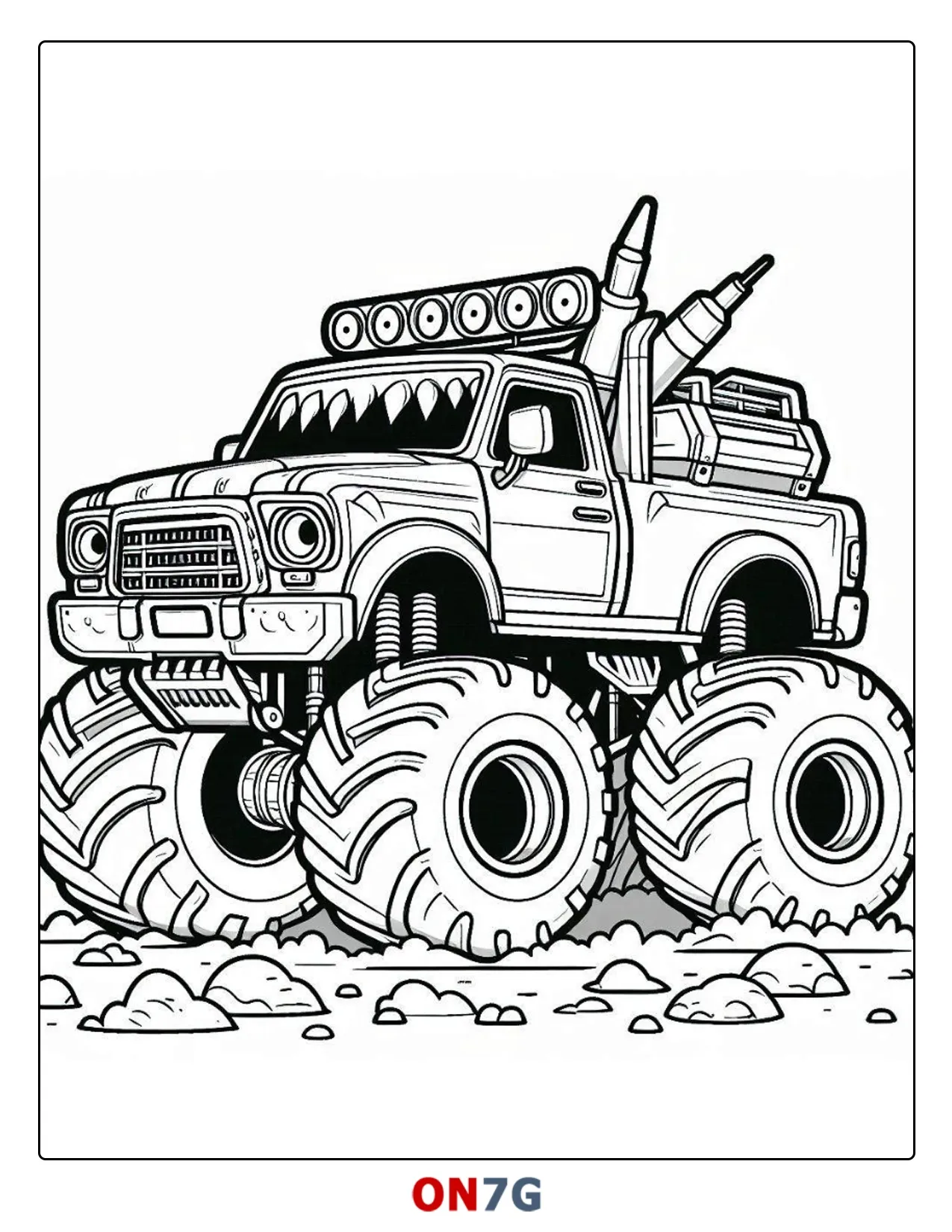 Ausmalbilder Monster Truck für Kinder