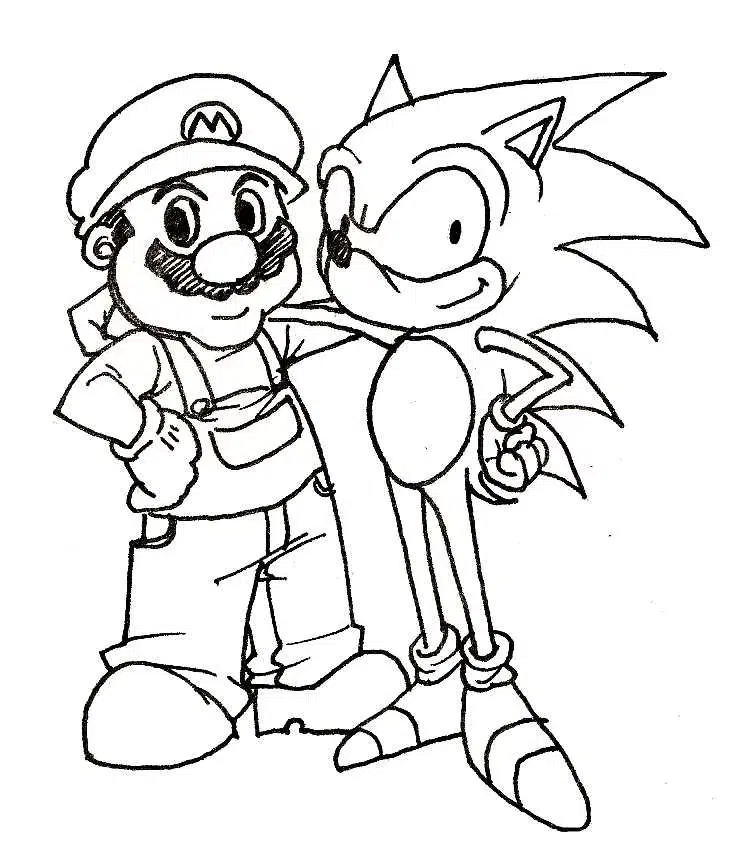 Super Mario und Sonic Ausmalbilder