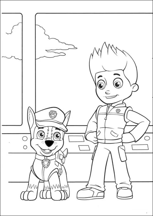 Paw Patrol Erstklassig Ausmalbild