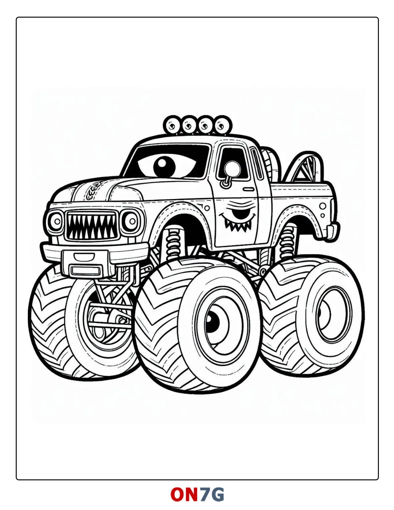 Ausmalbild Monster Truck Blaze