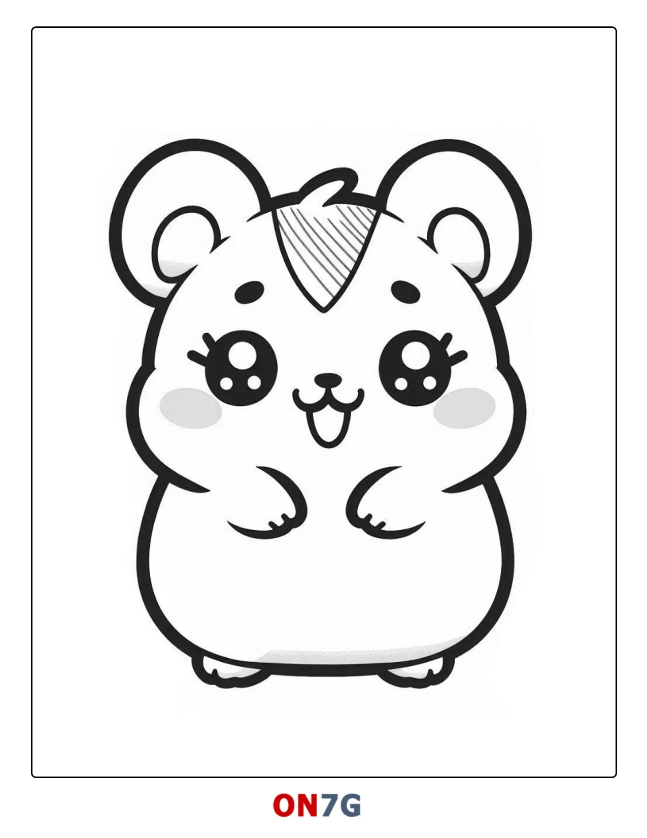 Ausmalbilder für Hamster im Kawaii-Stil