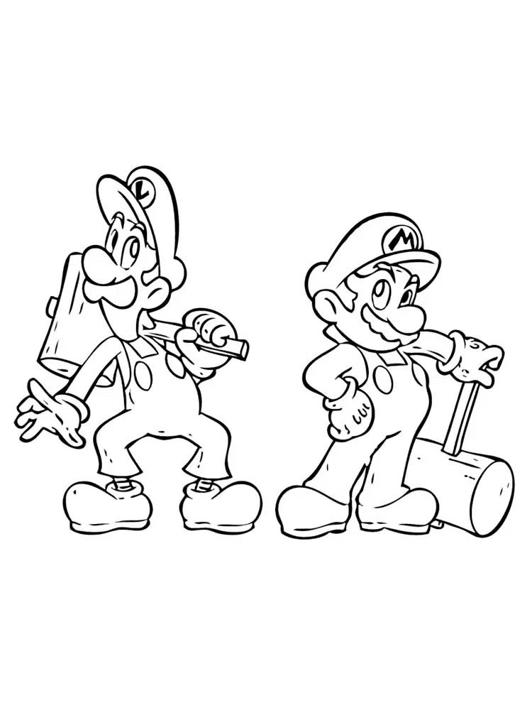 Mario und Luigi Bilder zum Ausmalen