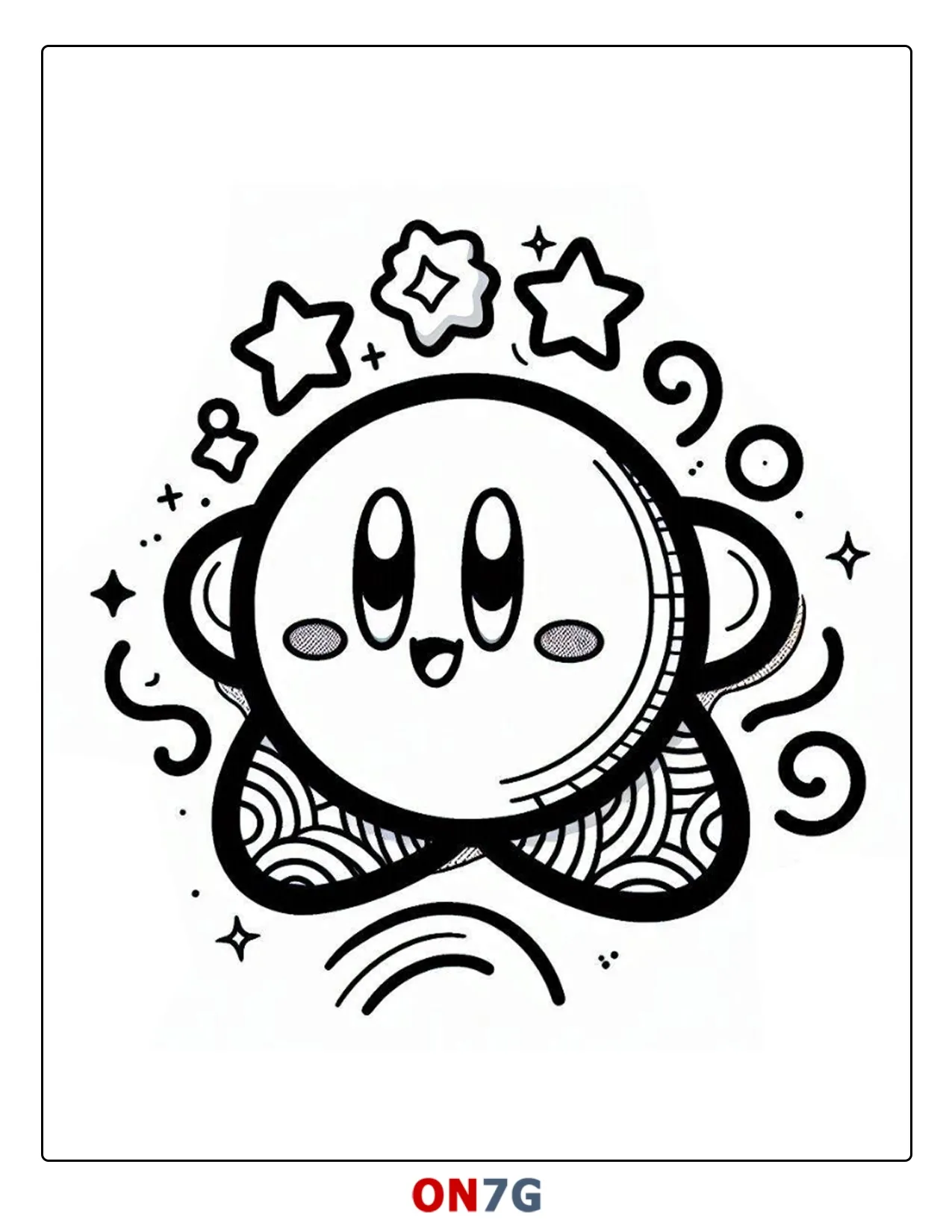 süßer Kirby lächelnd Ausmalbild