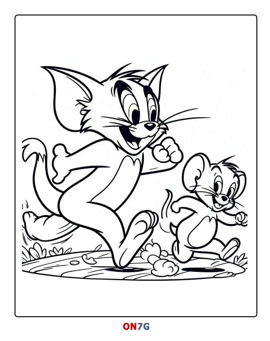 Tom und Jerry laufen Malvorlagen