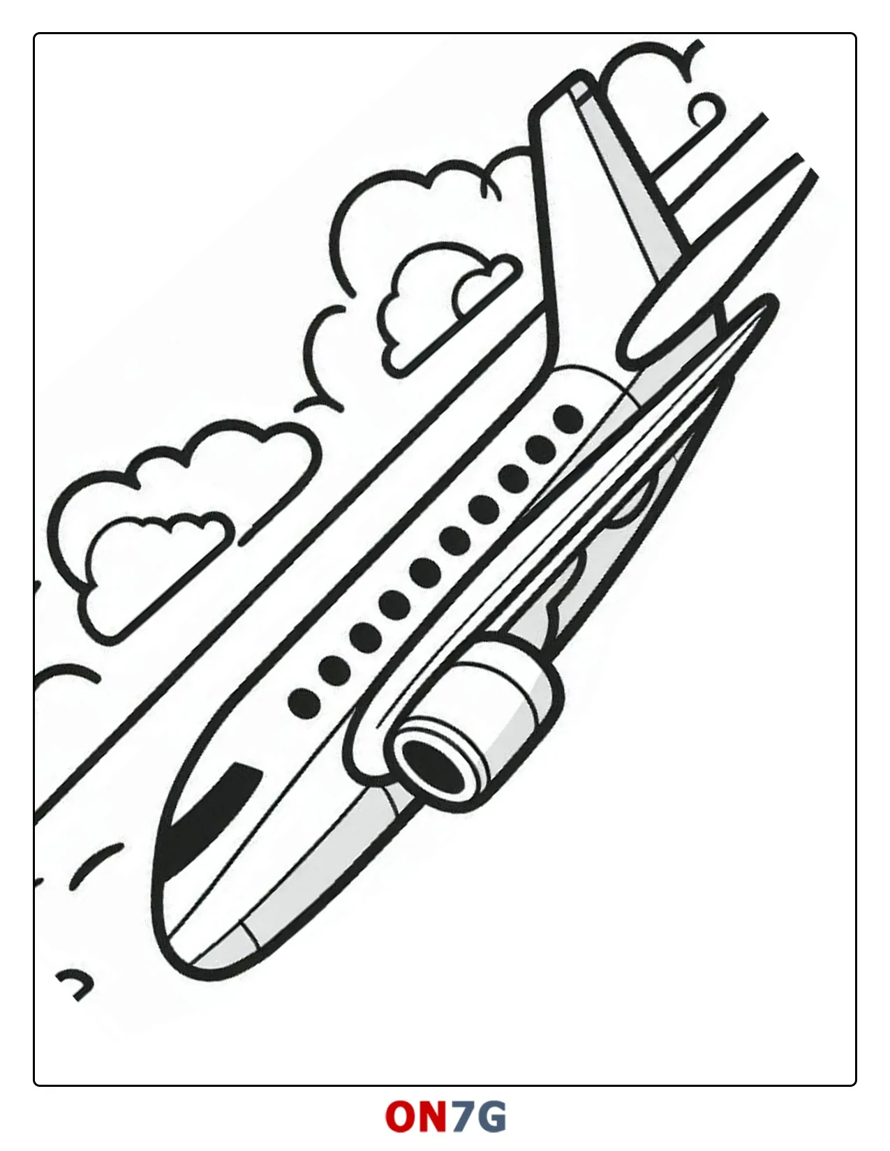 Ausmalbild Flugzeug fällt herunter