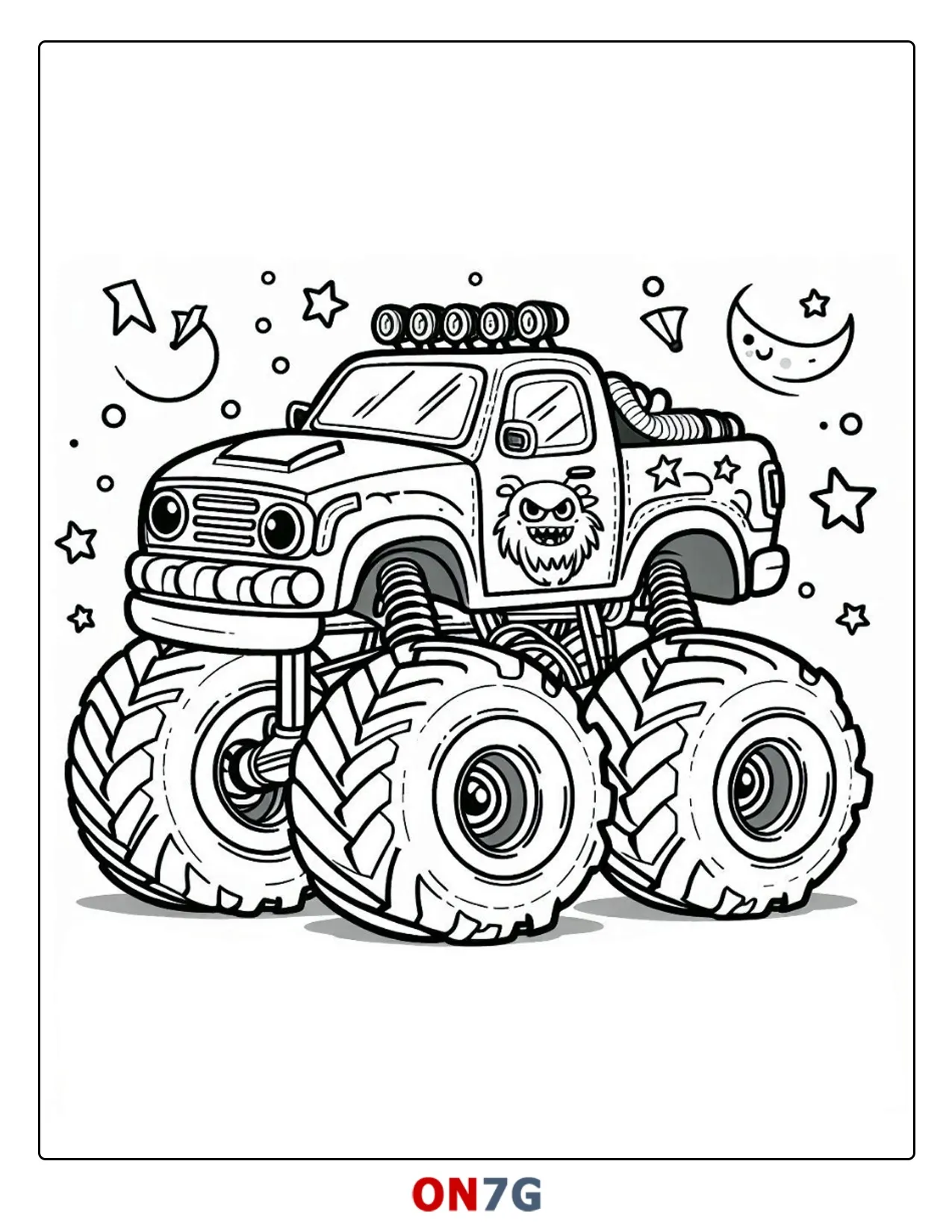 Ausmalbild Sternenhimmel Monster Truck