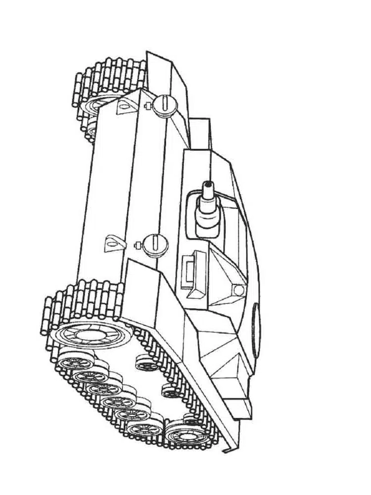 Großer Panzer zum Ausmalen
