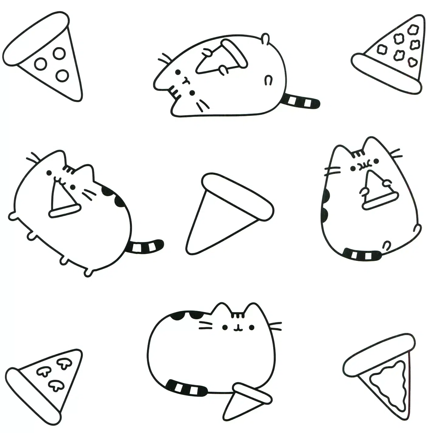 Pusheen Pizza Ausmalbilder