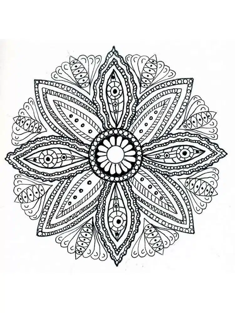 Schwer Blumen Mandala zum Ausmalen