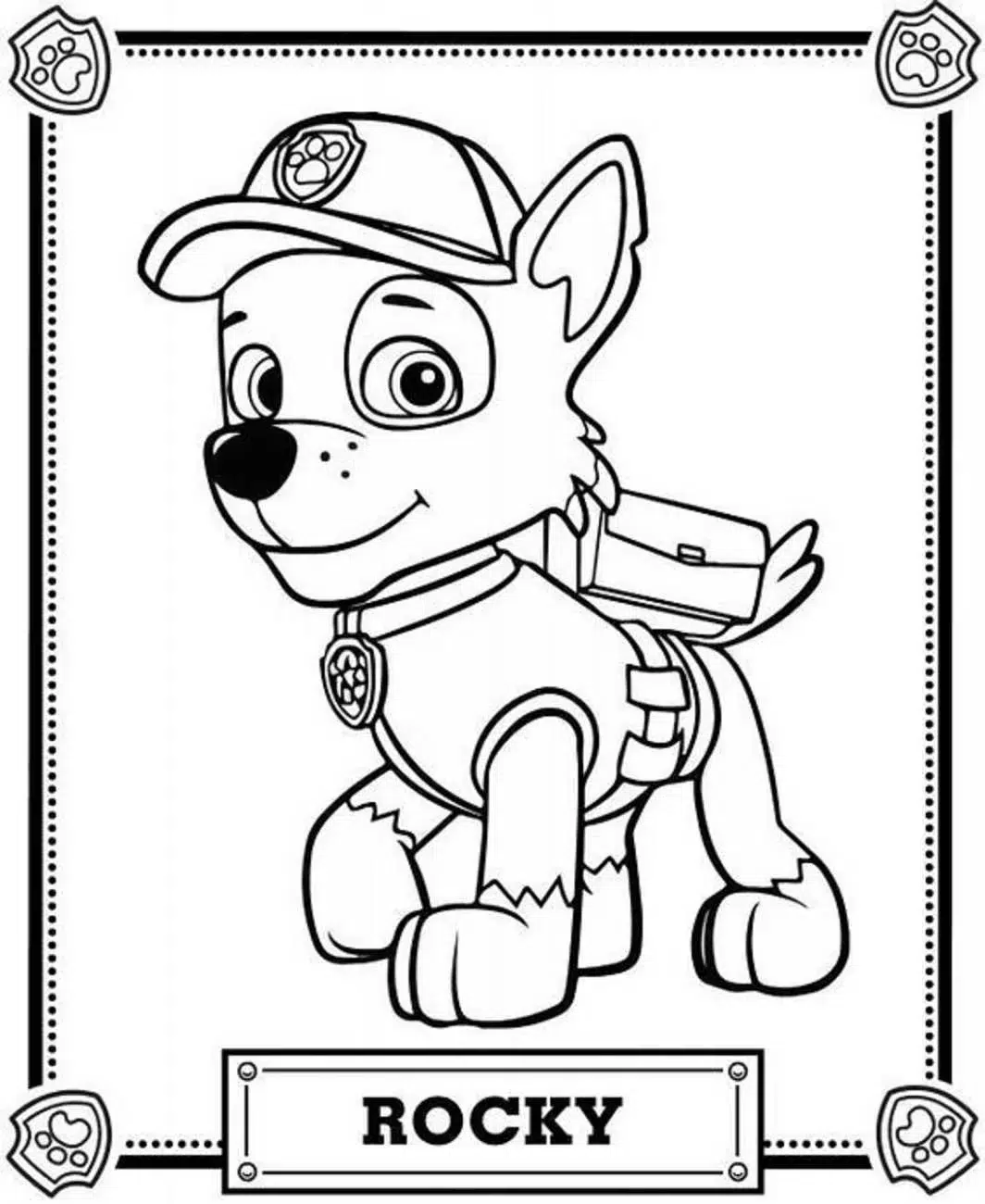 Paw Patrol Rocky Ausmalbilder