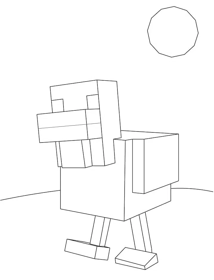 Minecraft Huhn Ausmalbild