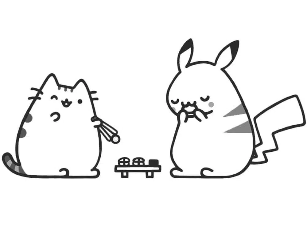 Pusheen und Pokemon Ausmalbilder